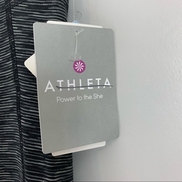 New! Athleta Energy Power Up Capri Pants Capris XXS 2XS Black Striped Pinstripe - Picture 5 of 11